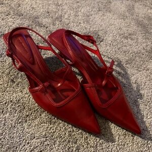 Zara Scarlet Pointed Toe Heels